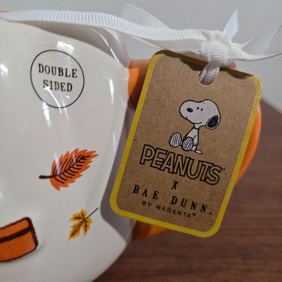 Rae Dunn Pumpkin Spice Coffee Mug Peanuts Design Snoopy New With Tags Handmade - Picture 4 of 6